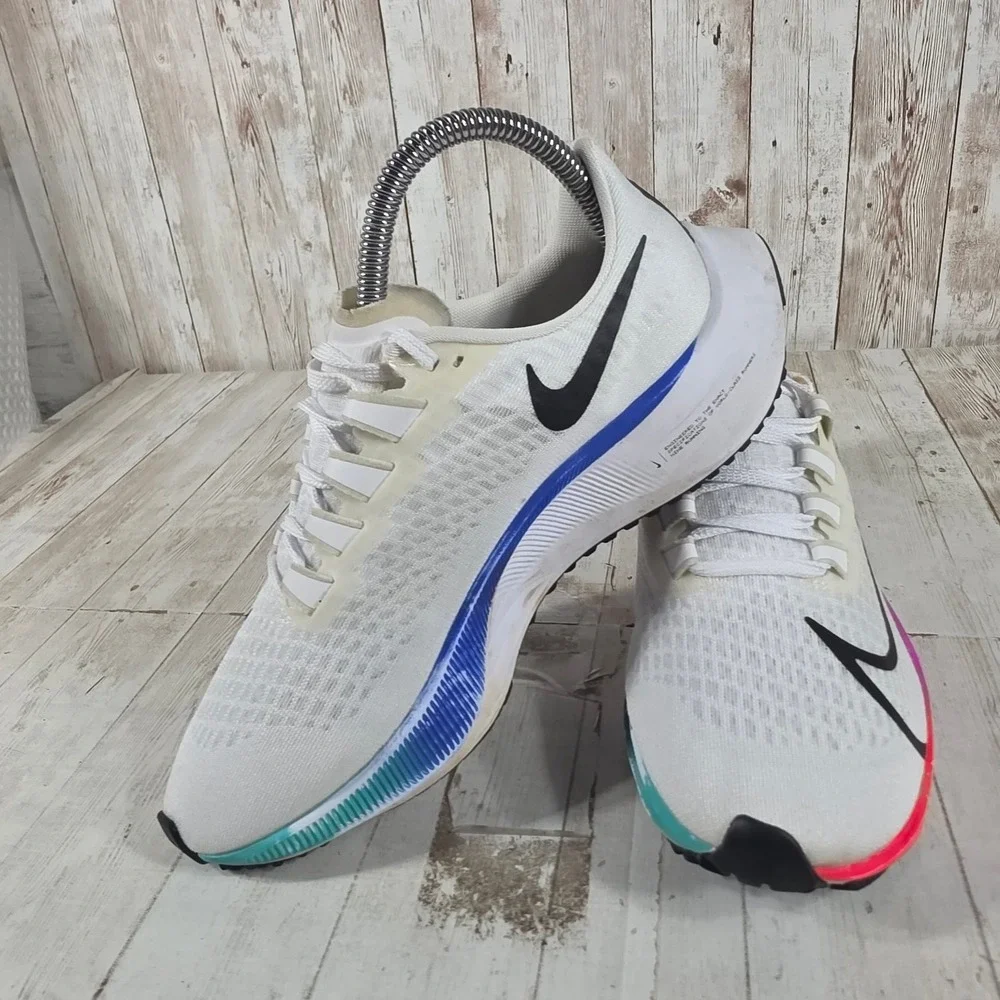 Nike‎ Air Zoom Pegasus 37 Womens Running Shoes White Black BQ9647-103 Size 6